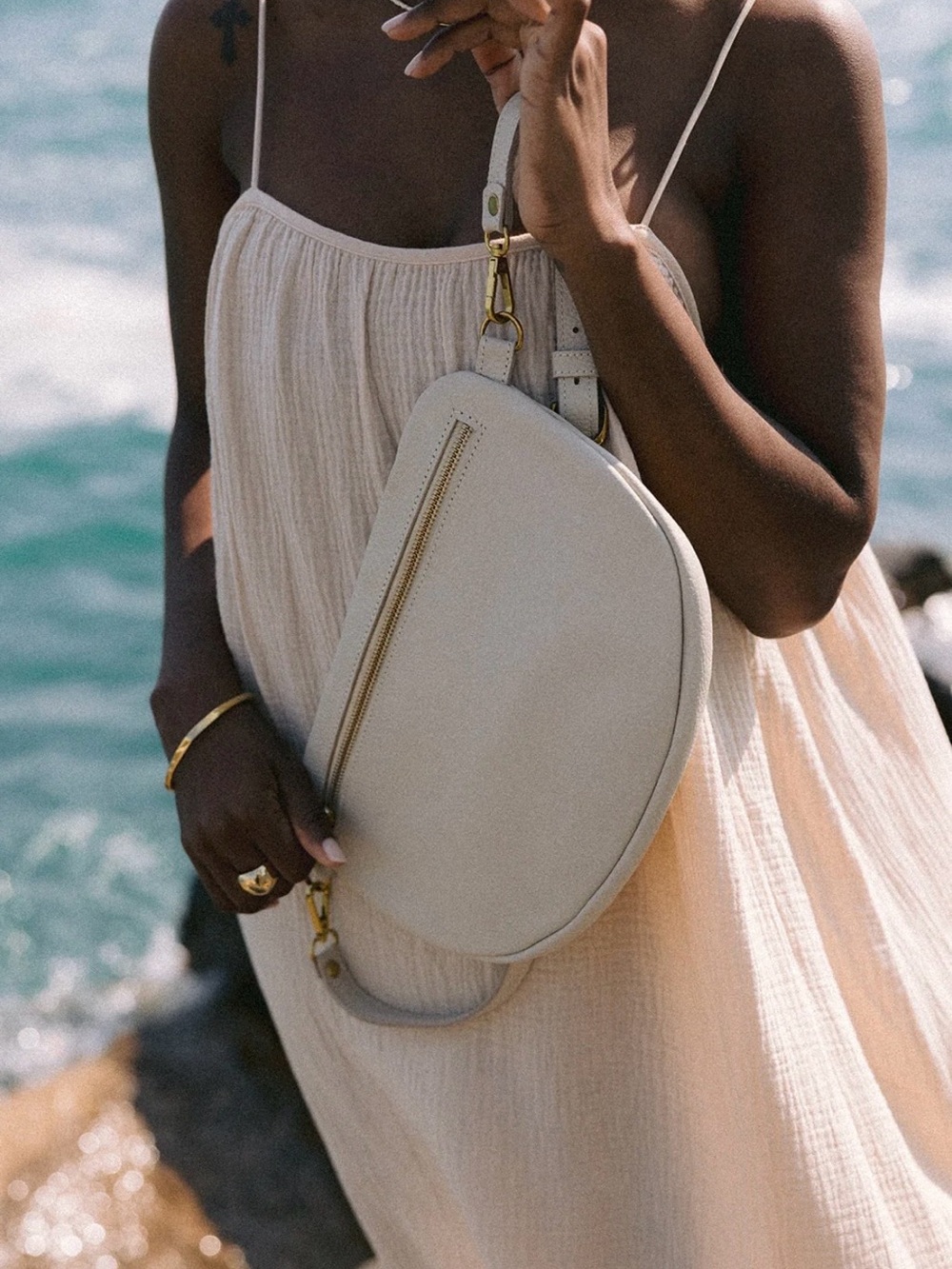 ABBY ALLEY The Big Sling Bag, Oyster NWT